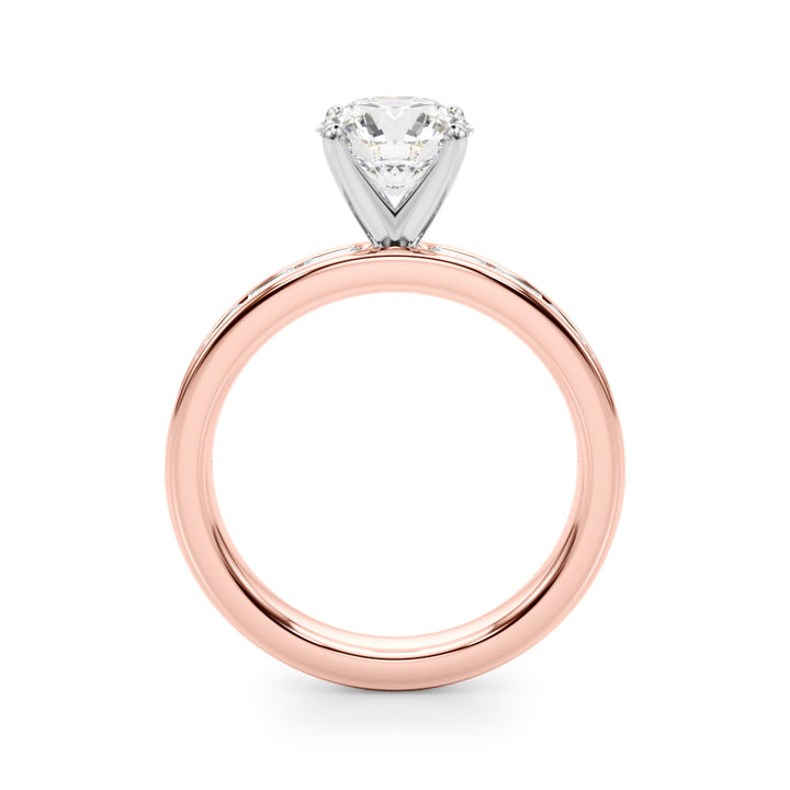 1.00CT 14K  Round Brilliant Cut Diamond With Channel Set Baguette Diamonds - View 3