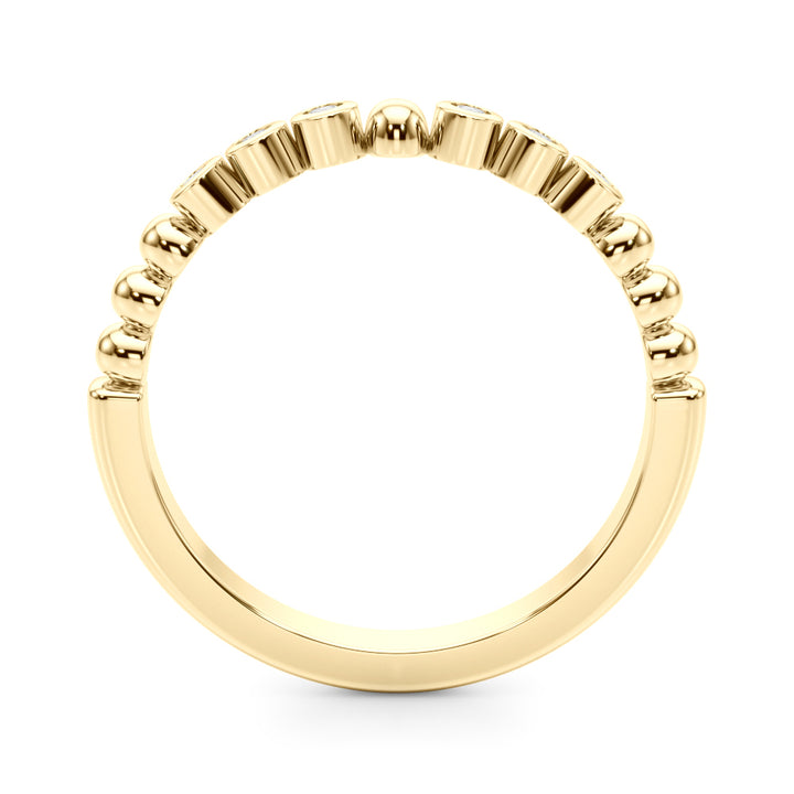 0.10CTW 14K  Gold Slim Design Bezel Set Diamond Band