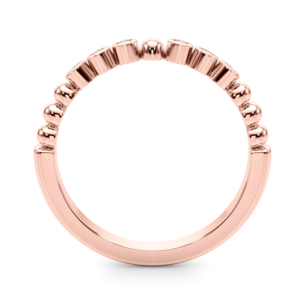 0.10CTW 14K  Gold Slim Design Bezel Set Diamond Band