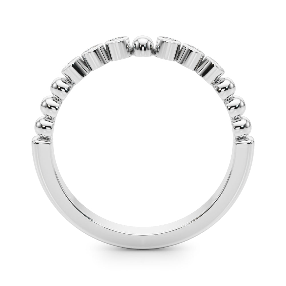 0.10CTW 14K  Gold Slim Design Bezel Set Diamond Band