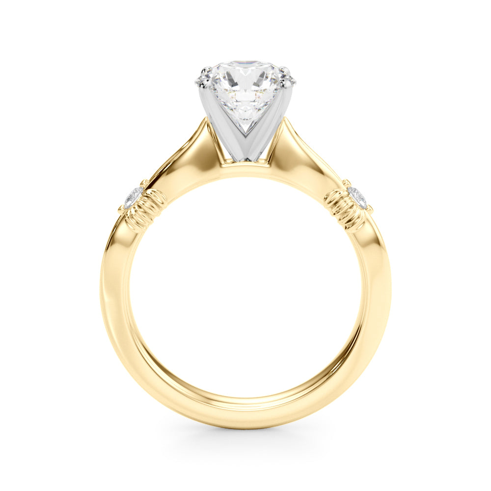 1.00CT 14K  Diamond Solitaire Accented With Two Mini Diamonds - View 5