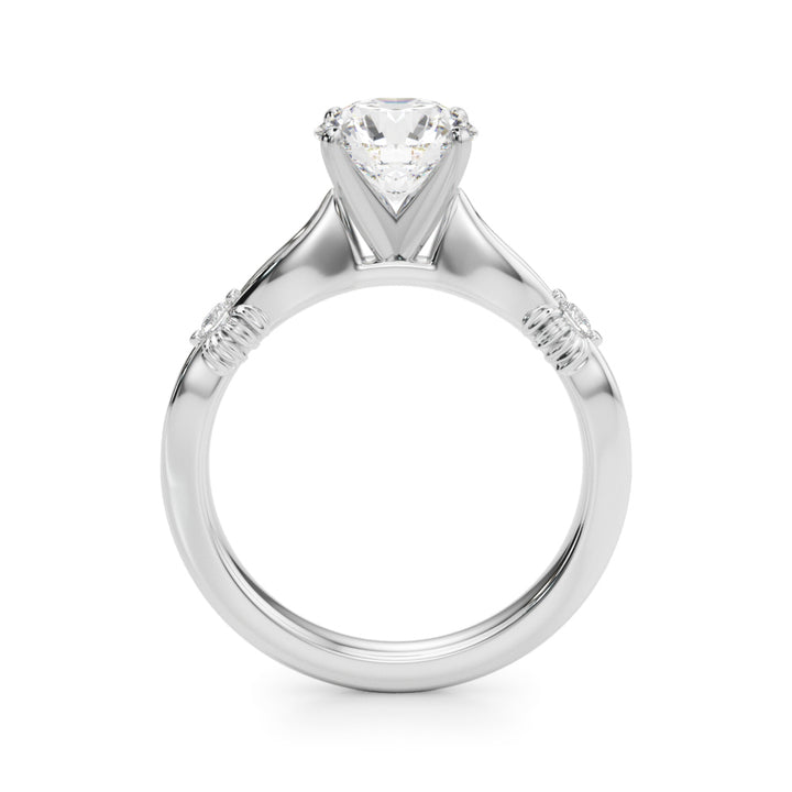 1.00CT 14K  Diamond Solitaire Accented With Two Mini Diamonds - View 1