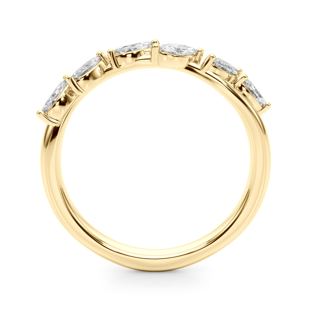 0.40CTW 14K  Gold Marquise Diamond Band In A Leaf Design