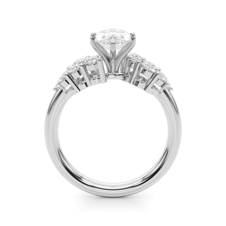 2.50CT 14K  Marquise Diamond Ring With Additional Round Diamonds - View 1