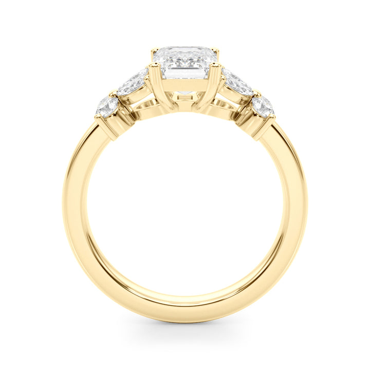 1.00CT 14K Emerald Cut Butterfly Cluster Ring