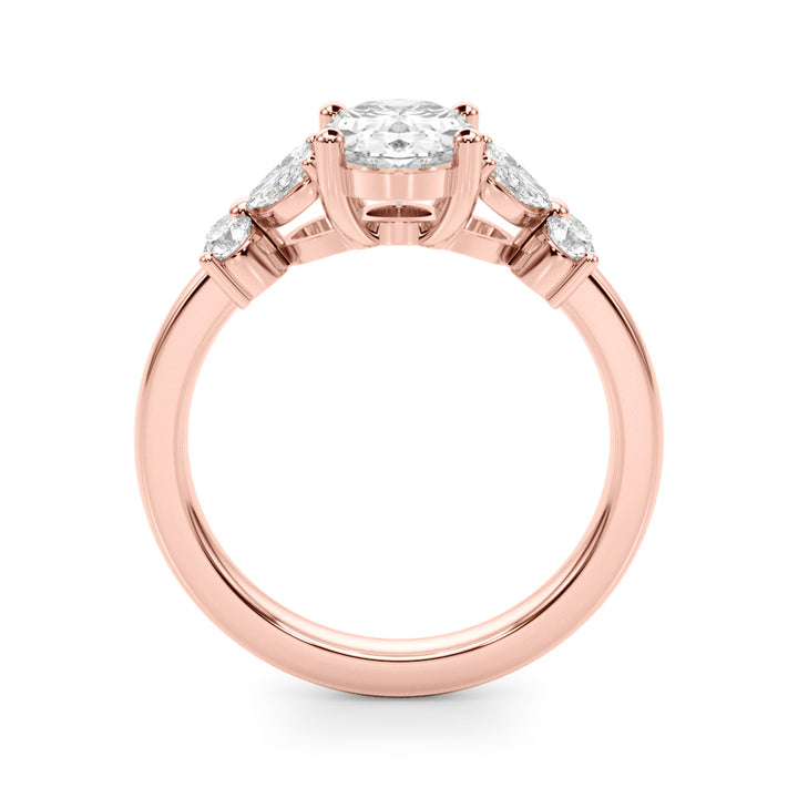 1.00CT 14K Oval Butterfly Cluster Engagement Ring