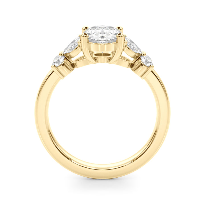2.00CT 14K  Oval Diamond Ring Accented With Additional Marquise and Round Cut Diamonds - View 3