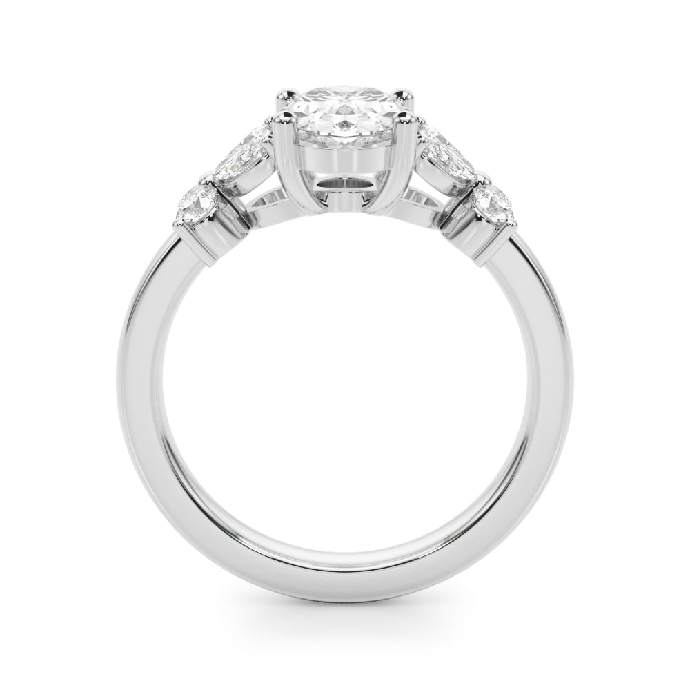1.00CT 14K Oval Butterfly Cluster Engagement Ring