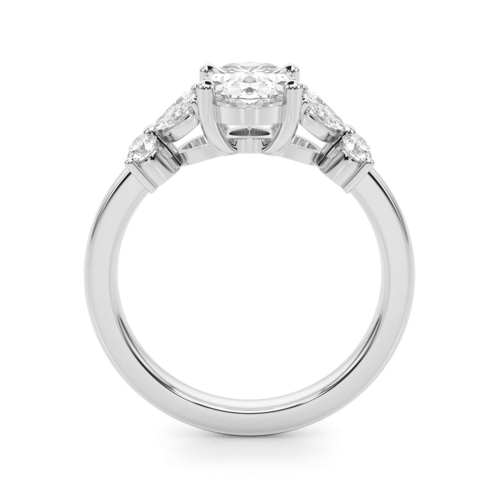 1.00CT 14K Oval Butterfly Cluster Engagement Ring