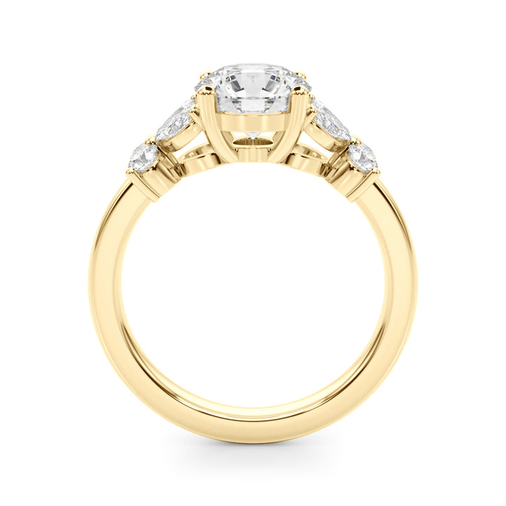 1.00CT 14K Round Cut Butterfly Cluster Ring