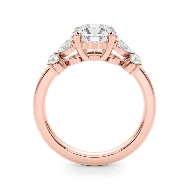 1.00CT 14K Round Cut Butterfly Cluster Ring