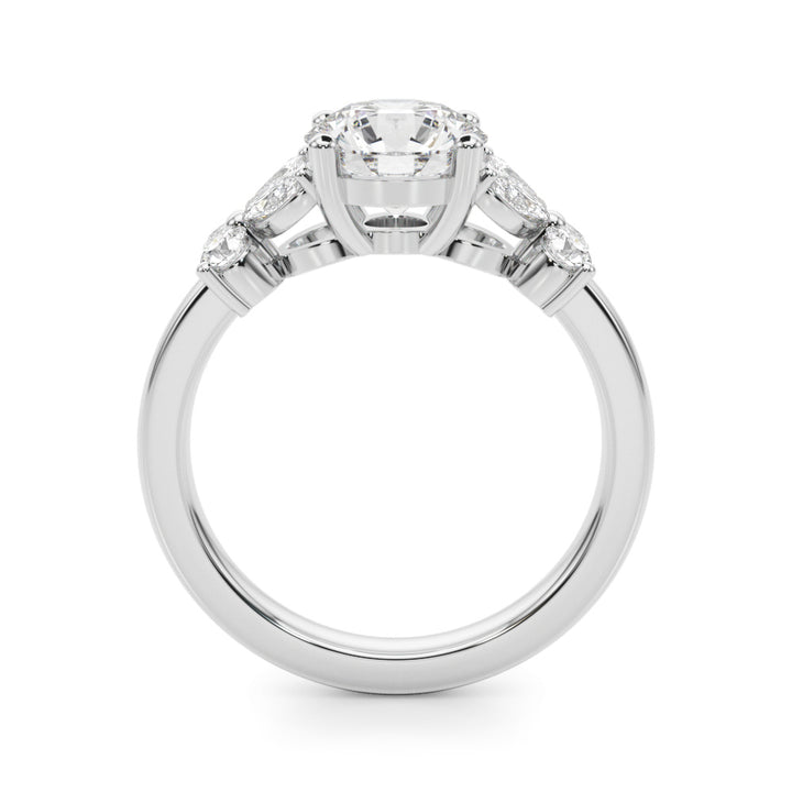 1.00CT 14K  Round Brilliant Diamond Design With Marquise and Round Brilliant Accented Shoulders - View 1