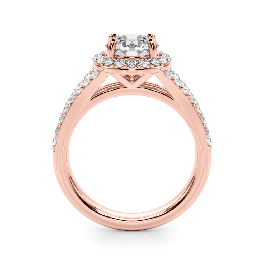 2.00CT 14K  Round Brilliant Cut Halo With a Split Shank Design - View 5