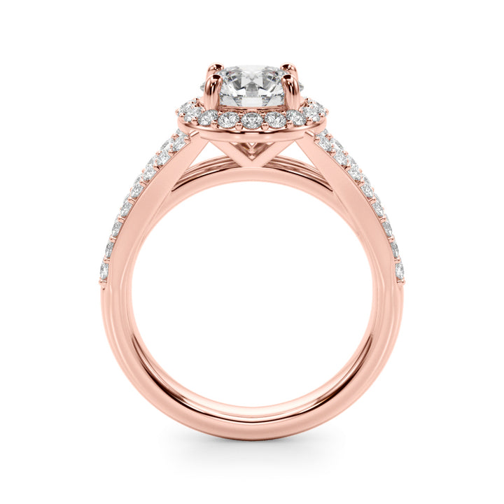 2.00CT 14K  Round Brilliant Cut Halo With a Split Shank Design - View 5