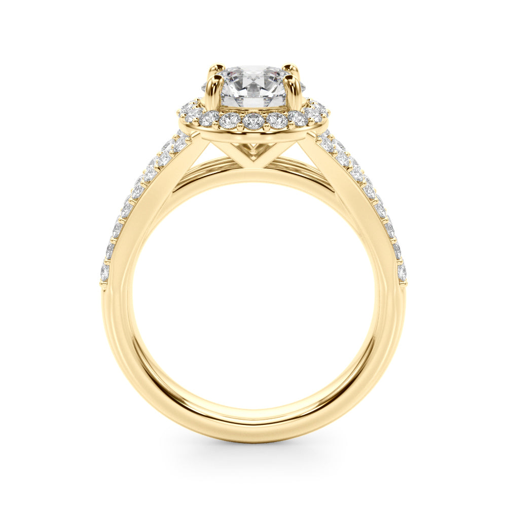 2.00CT 14K  Round Brilliant Cut Halo With a Split Shank Design - View 3