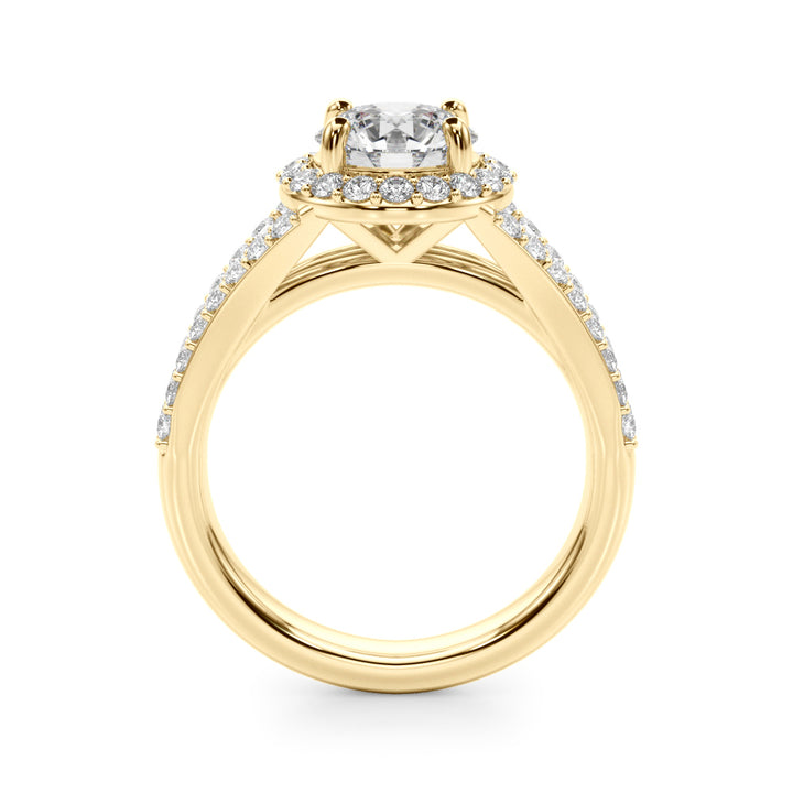 2.00CT 14K  Round Brilliant Cut Halo With a Split Shank Design - View 3