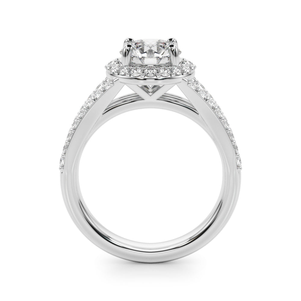 2.00CT 14K  Round Brilliant Cut Halo With a Split Shank Design - View 1