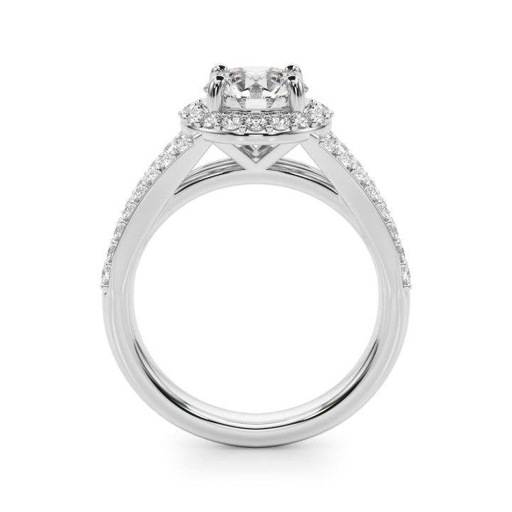 2.00CT 14K  Round Brilliant Cut Halo With a Split Shank Design - View 1