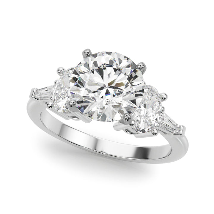 2.00CT 14K  Round Brilliant Accented with Oval and Baguette Diamonds
