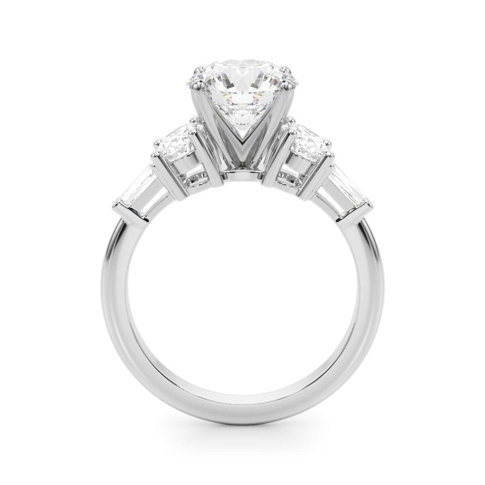 2.00CT 14K  Round Brilliant Accented with Oval and Baguette Diamonds