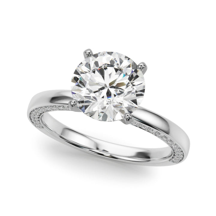 1.00CT 14K  Solitaire with Additional Round Side Diamonds