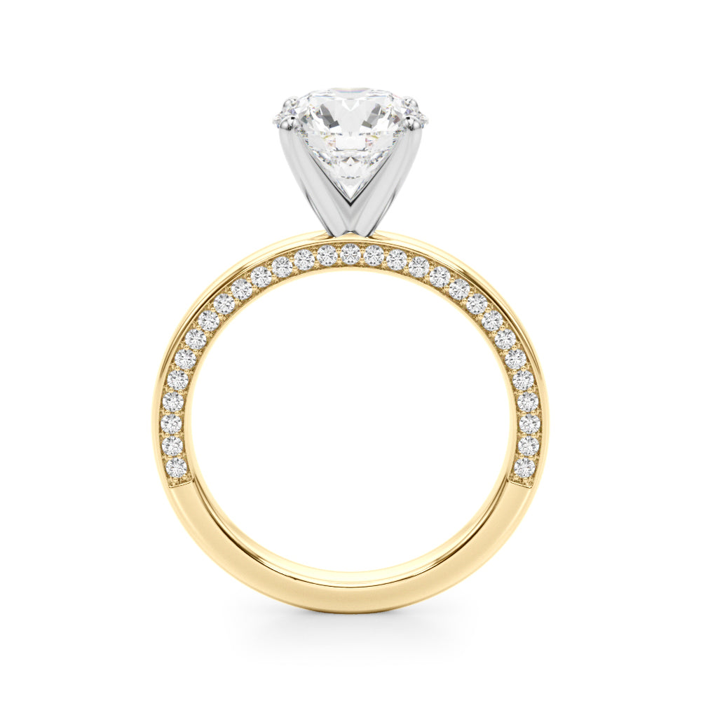 1.00CT 14K  Solitaire with Additional Round Side Diamonds