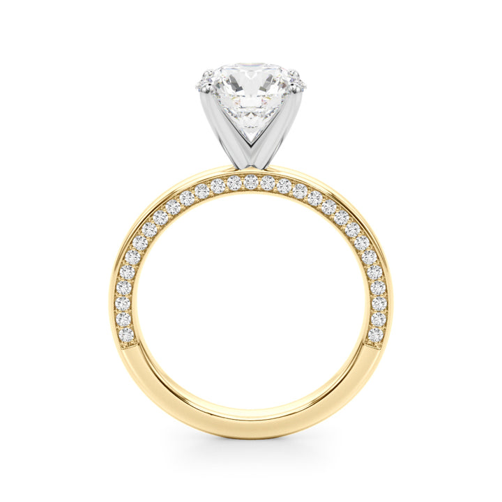 1.00CT 14K  Solitaire with Additional Round Side Diamonds
