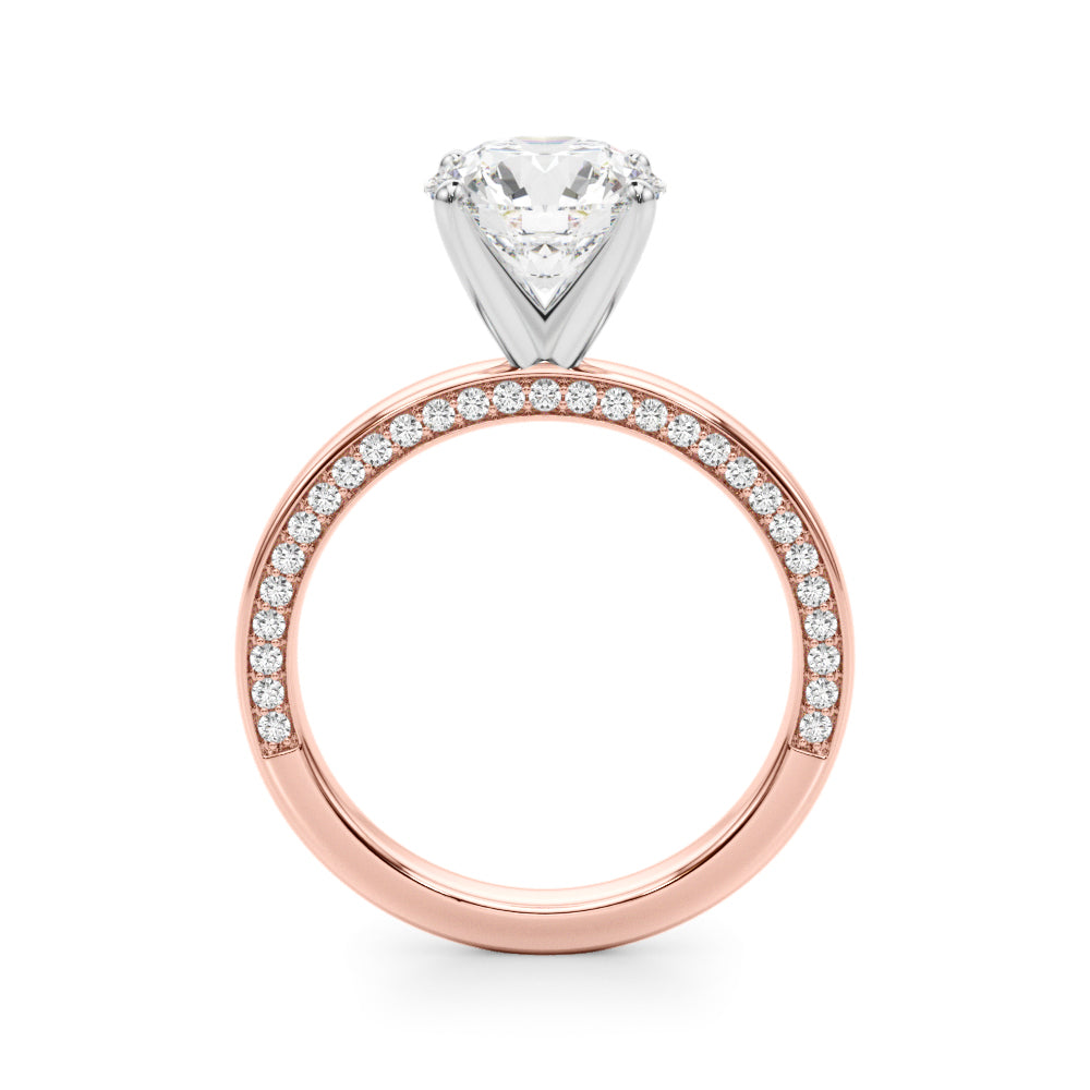 1.00CT 14K  Solitaire with Additional Round Side Diamonds