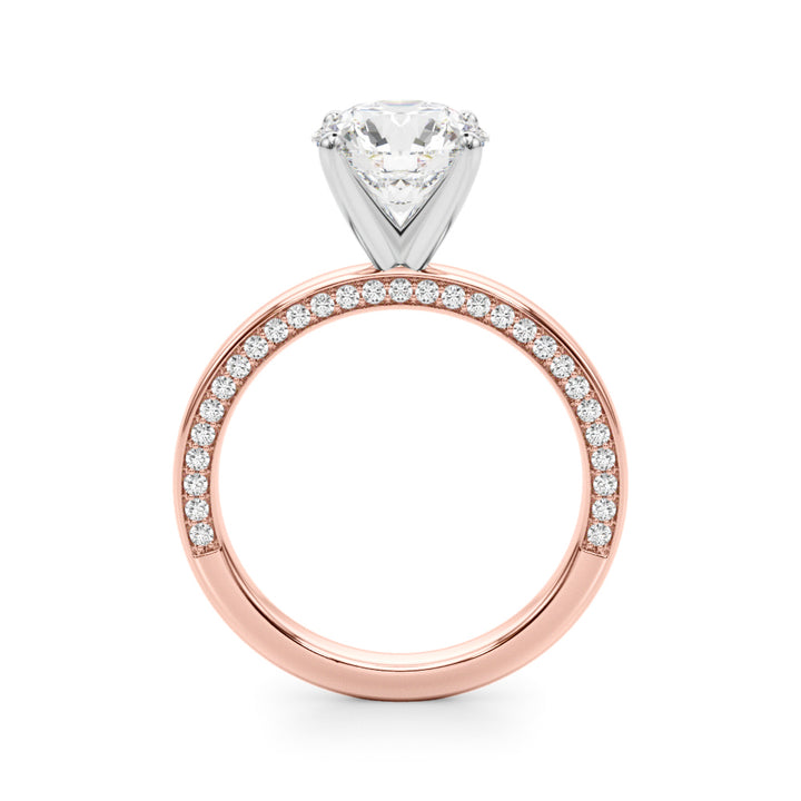1.00CT 14K  Solitaire with Additional Round Side Diamonds