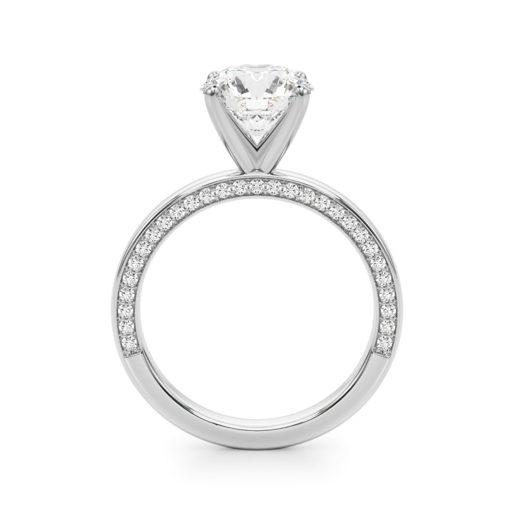 1.00CT 14K  Solitaire with Additional Round Side Diamonds