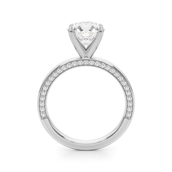 1.00CT 14K  Solitaire with Additional Round Side Diamonds