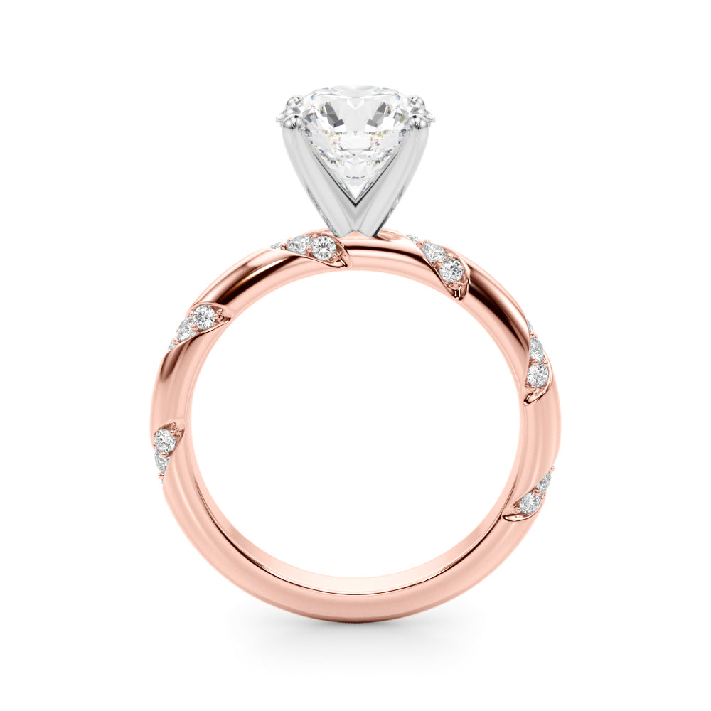 1.00CT 14K  Gold Solitaire with Diamond Accented Shoulders