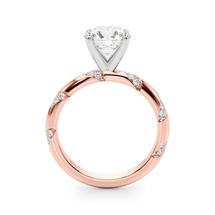 1.00CT 14K  Gold Solitaire with Diamond Accented Shoulders