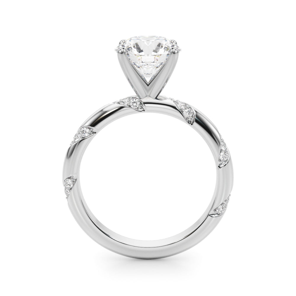 1.00CT 14K  Gold Solitaire with Diamond Accented Shoulders