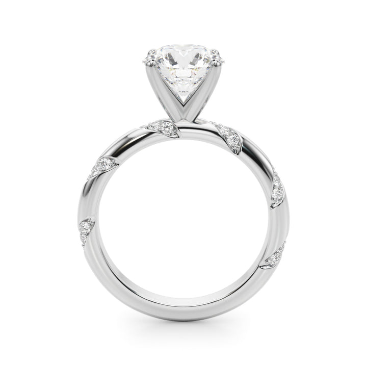 1.00CT 14K  Gold Solitaire with Diamond Accented Shoulders