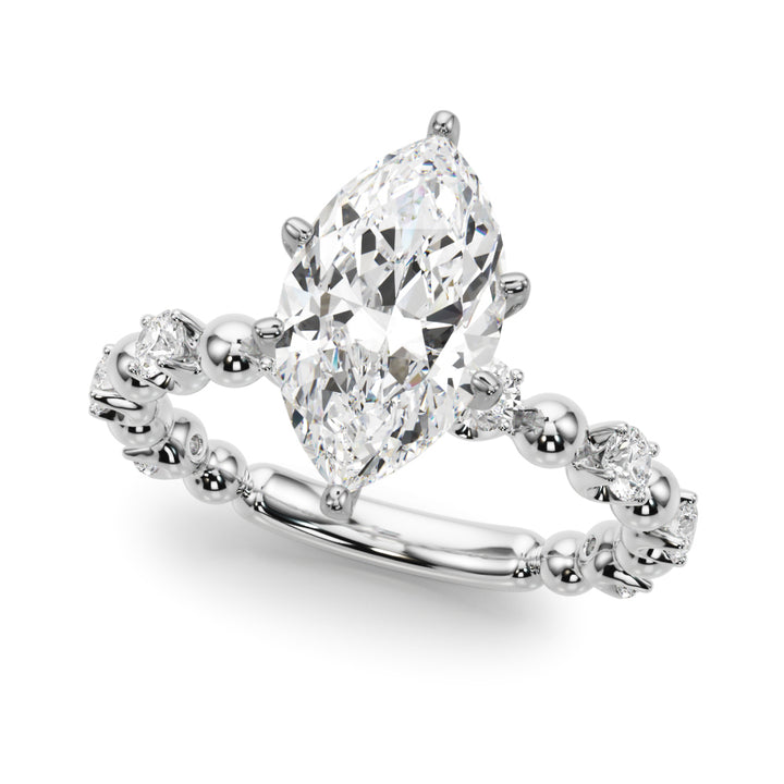 1.00CT 14K  Marquise Cut Diamond Design with Fancy Shoulders