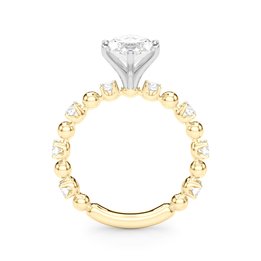 1.00CT 14K  Marquise Cut Diamond Design with Fancy Shoulders - View 3