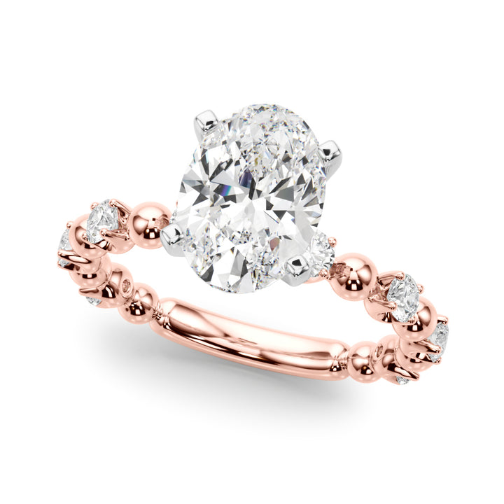 1.00CT 14K  Oval Brilliant Design with Fancy Shoulders - View 4