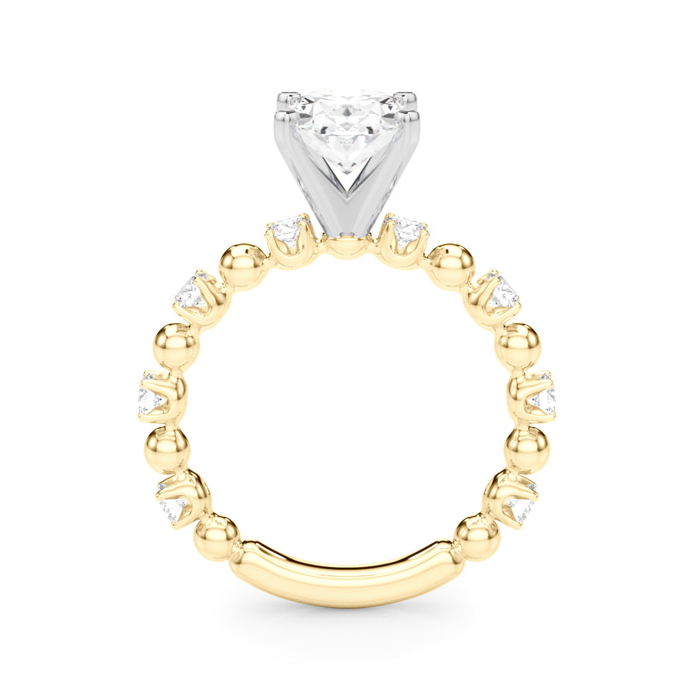 1.00CT 14K  Oval Brilliant Design with Fancy Shoulders - View 2