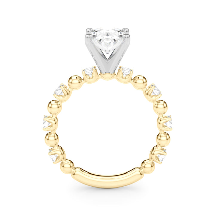 1.00CT 14K  Oval Brilliant Design with Fancy Shoulders - View 2