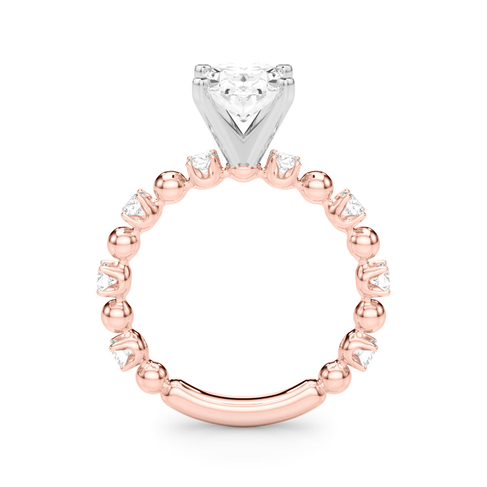 1.00CT 14K  Oval Brilliant Design with Fancy Shoulders - View 5