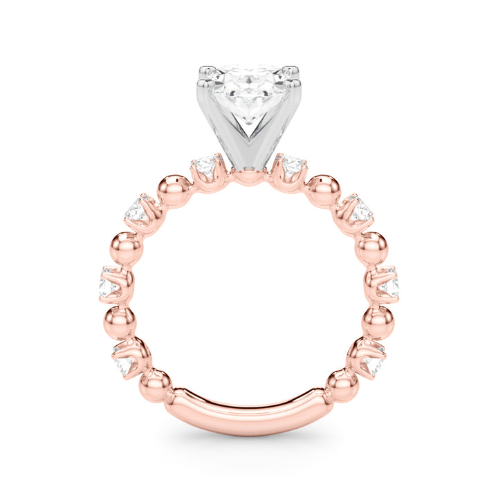 1.00CT 14K  Oval Brilliant Design with Fancy Shoulders - View 5