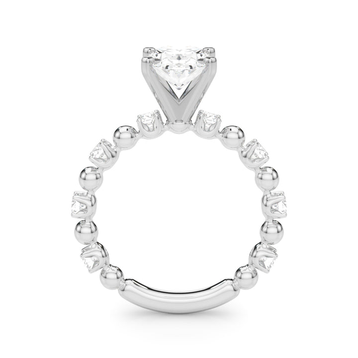 1.00CT 14K  Oval Brilliant Design with Fancy Shoulders - View 1