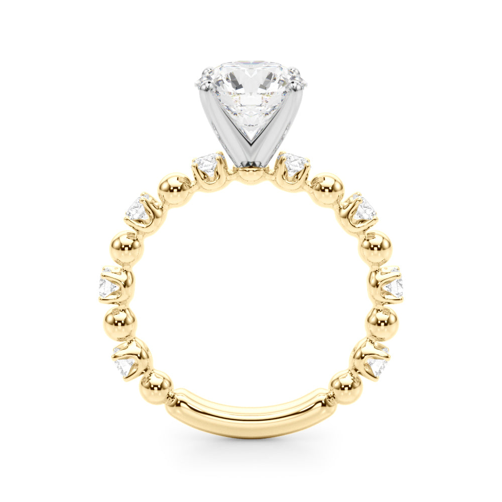 0.50CT 14K t. Round Brilliant Design with Fancy Shoulders - View 3