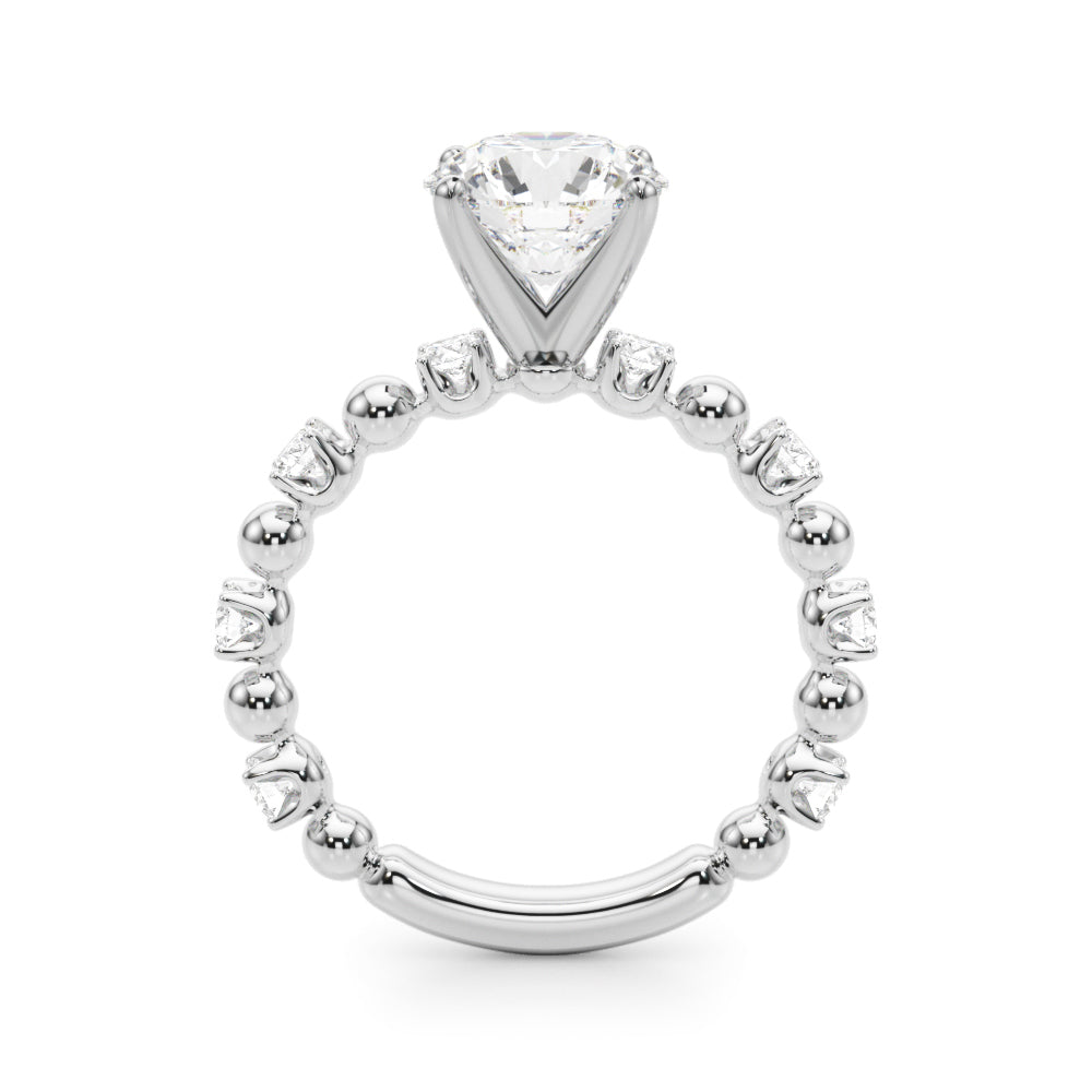 0.50CT 14K t. Round Brilliant Design with Fancy Shoulders - View 1