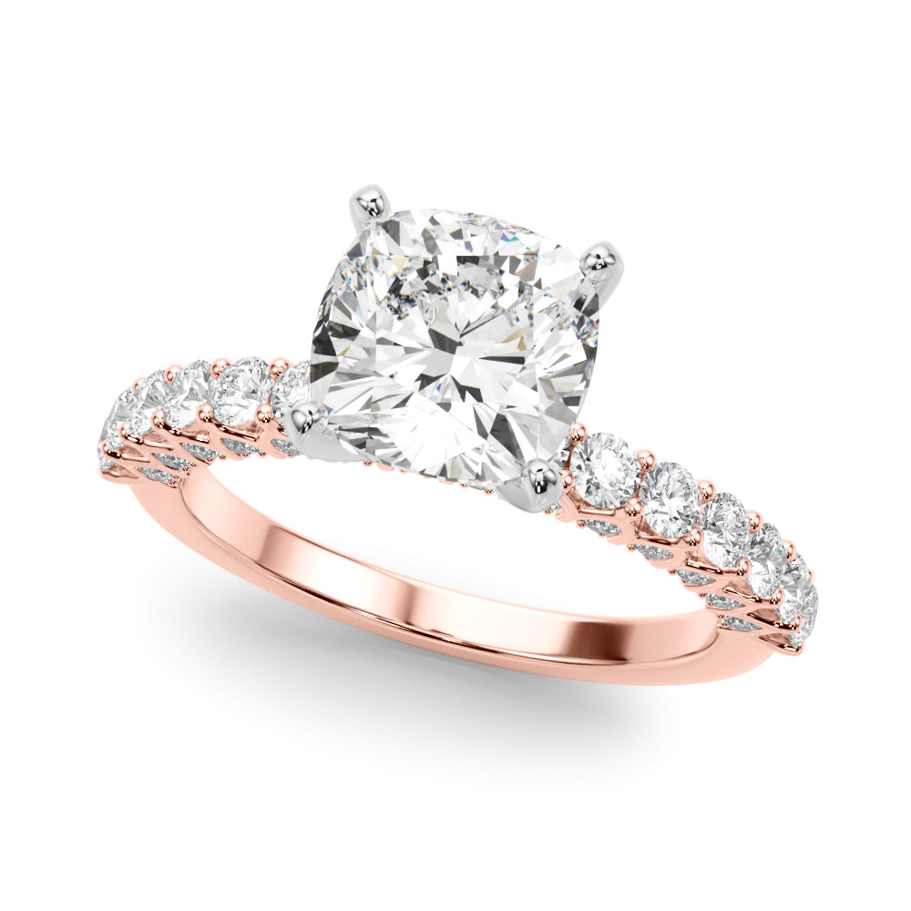 1.00CT 14K  Cushion Cut Diamond Ring Design - View 4