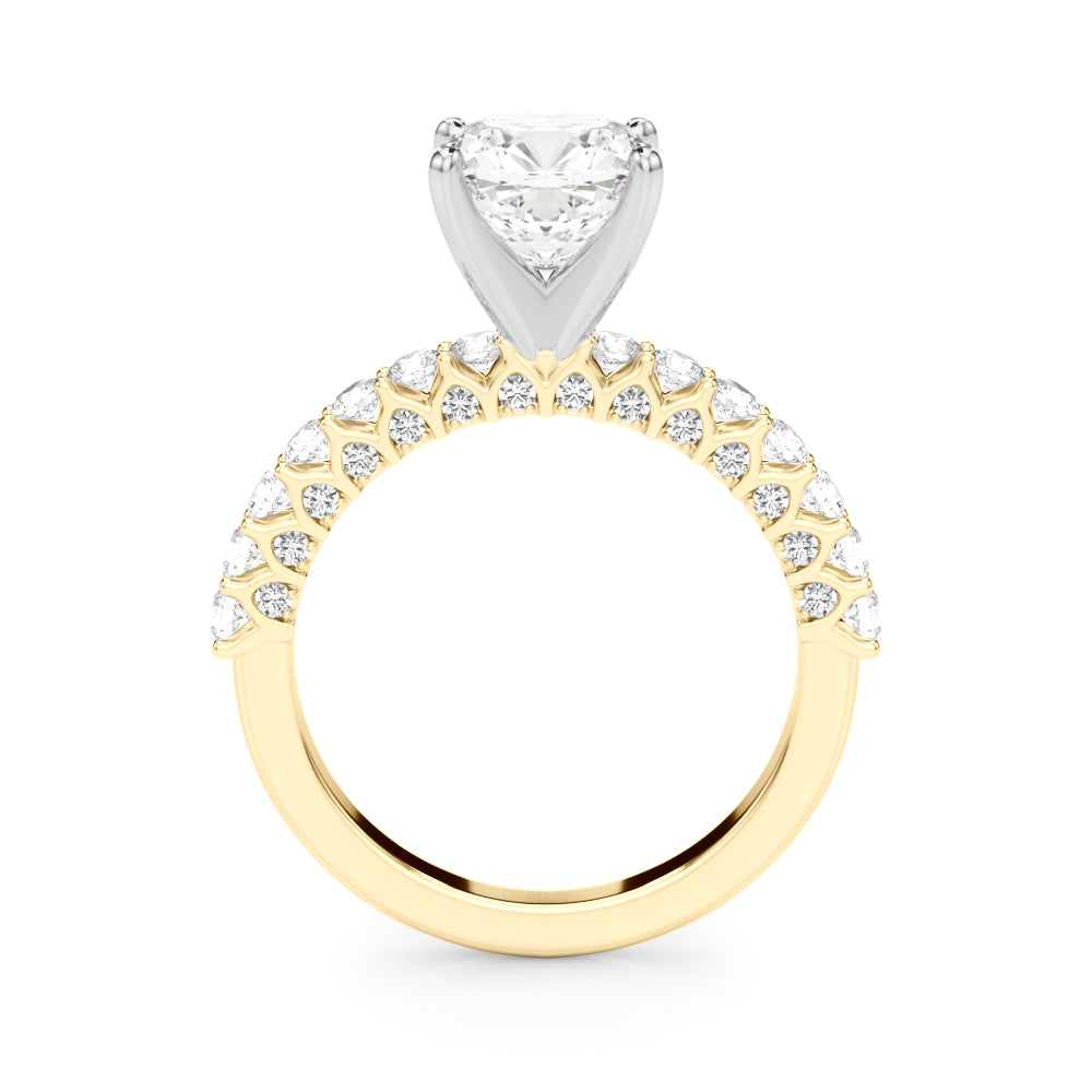 1.00CT 14K  Cushion Cut Diamond Ring Design - View 3