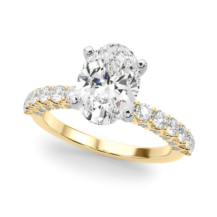 1.00CT 14K  Oval Brilliant Diamond Ring Design - View 2