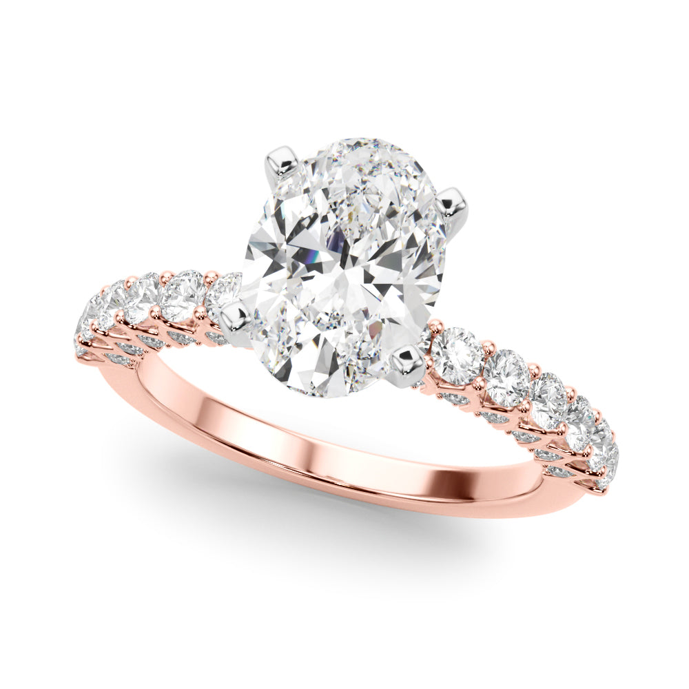 1.00CT 14K  Oval Brilliant Diamond Ring Design - View 4