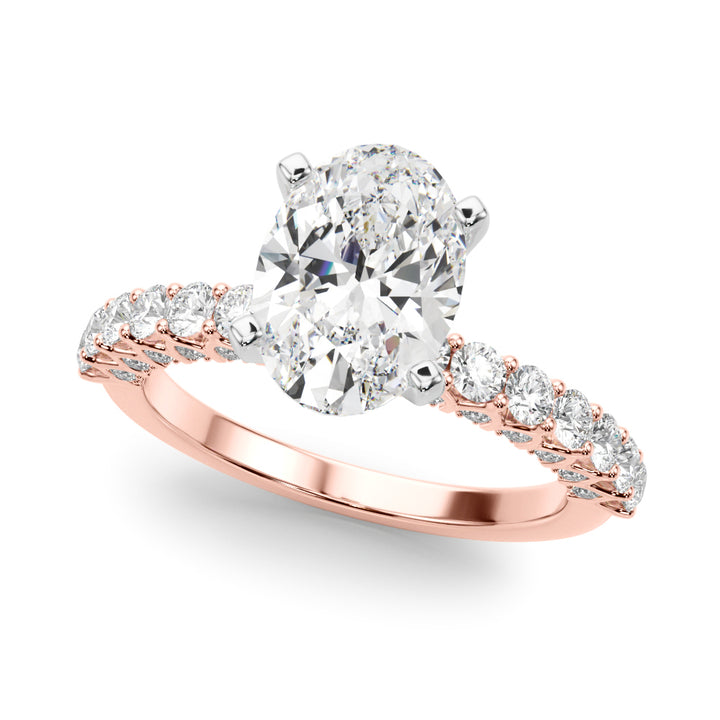 1.00CT 14K  Oval Brilliant Diamond Ring Design - View 4